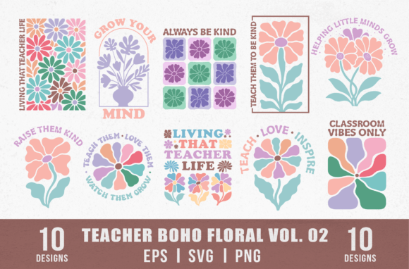 Download Retro Quotes Flower Designs for Teachers - Premium Resources