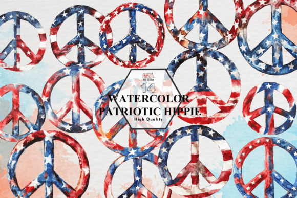 Download Watercolor Patriotic Hippie PNG - Hippie png Collection